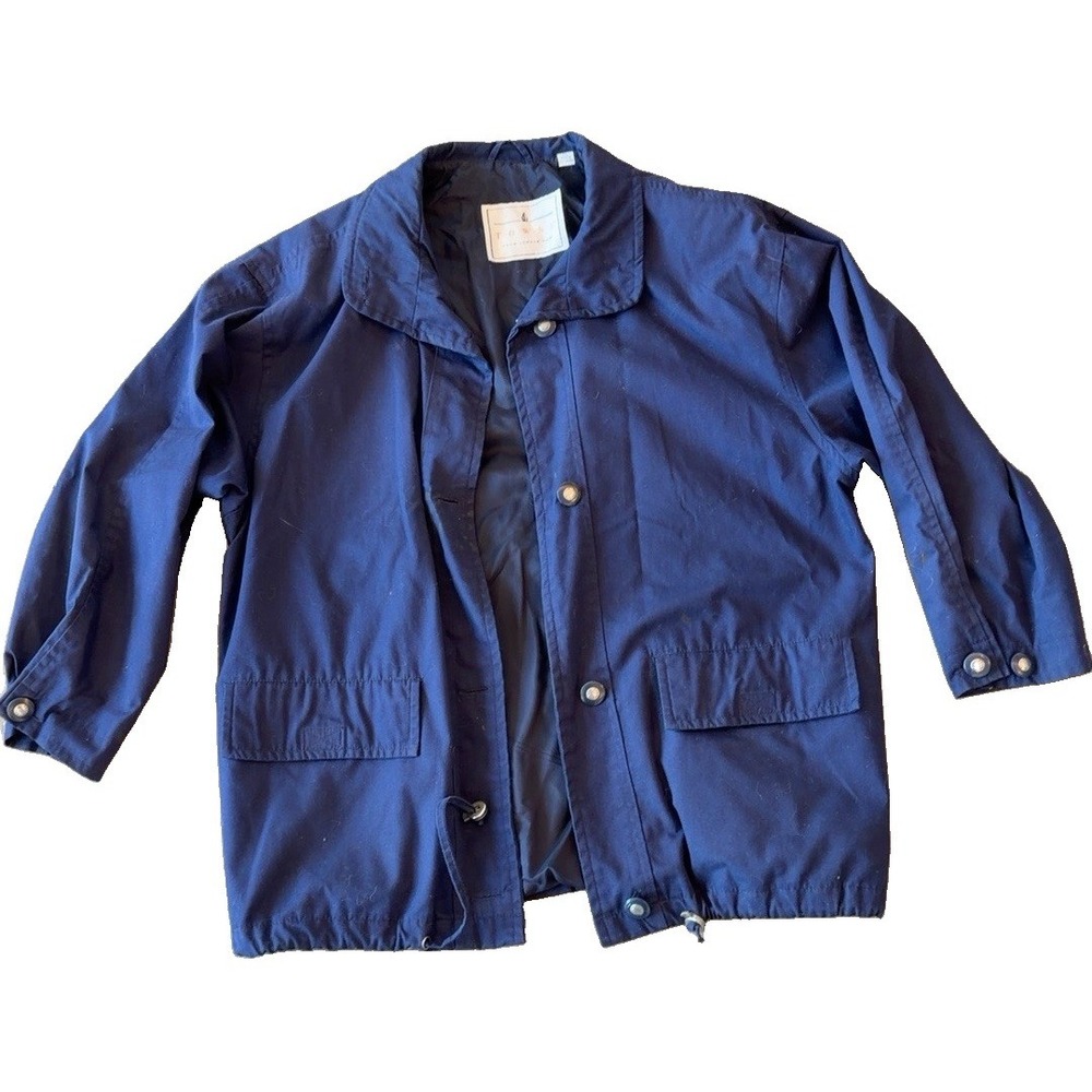 Towne from London Fog Men's Blue Button Front Jacket w/ Pockets Short 40